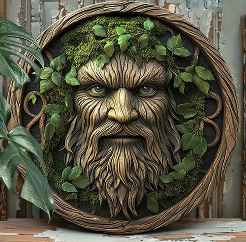 Leafy moss green man - leafy,
