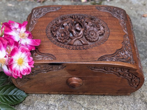 Rare vtg hand carved wooden - hand,