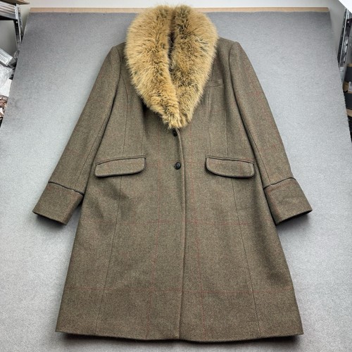 Joules coat green - uk, tweed