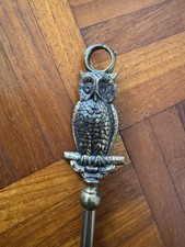 Long Owl Brass Shoe Horn With Hanging Loop 58cm Long Vintage