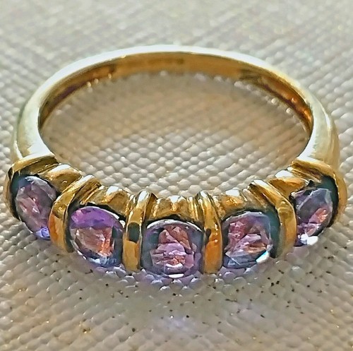 9ct gold amethyst ring stone - ring,