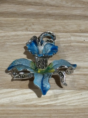 Vintage marcasite orchid - vintage,