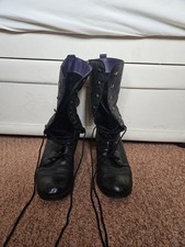 Ladies Red Or Dead Leather Mid Calf Lace Up Boots  Size 5