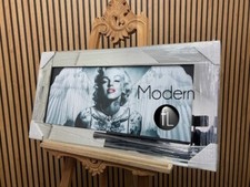 Marilyn Monroe with angel wings & tattoo glitter art picture, mirror frame
