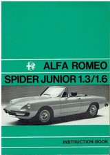 ALFA ROMEO SPIDER SERIES 2 1.3 1.6 JUNIOR 1972 OWNERS INSTRUCTION HANDBOOK *VGC*