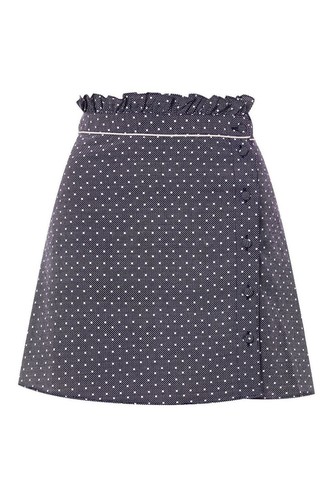 Tall blue spotted ruffle mini - tall,