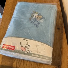 Fisher Price Little Puppies Blue Fleece Blanket 30x40 (2009)