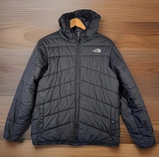 The North Face Mens Black Insulated Puffer Jacket Hooded Lightweight Warm Medium