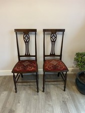 Pair of Edwardian chairs newly