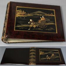 JAPANESE LACQUERWORK stunning circa 1900 VINTAGE album covers finely decorated