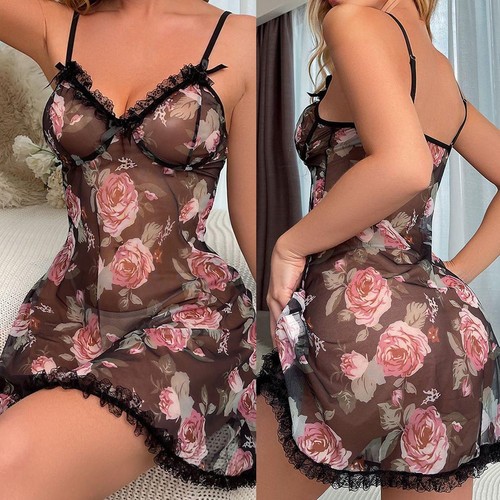 Floral sheer dress - sheer, lace