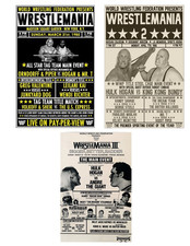 Lot of 3 VTG Wrestlemania 1 2
