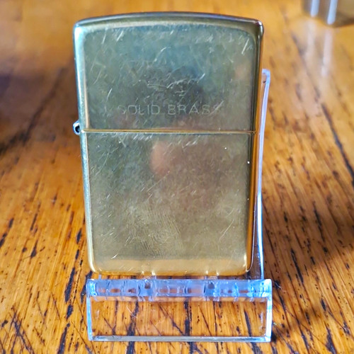 Vintage zippo solid brass with - solid,
