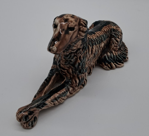 Antique ceramic borzoi russian - antique,