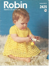 Vintage crochet pattern for a baby/reborn dress in 4 ply 