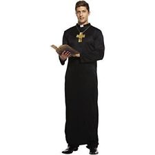 Mens Vicar Priest Fancy Dress Adults Stag Party Holy Church Costume Outfit 