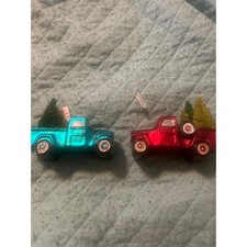 Set of 2 Glass Pickup Truck