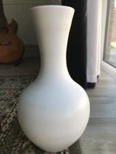 Tall white vase handmade home - vase,