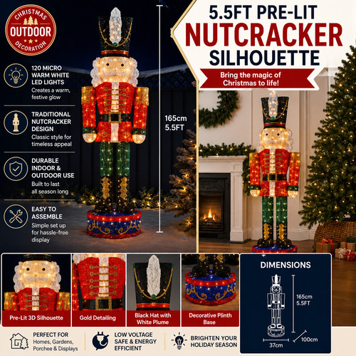 5ft christmas nutcracker - 5.5ft,