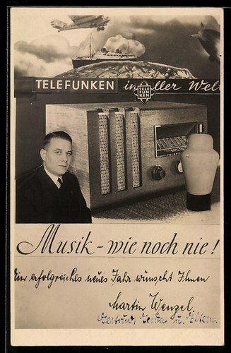 Postcard radio telefunken - postcard, radio,