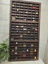 Vintage Wood Printers Drawer Letterpress Type Set Tray Shadow Box Display Case 