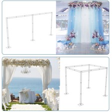 3M High Wedding Square Canopy/Chuppah/Arbor Drape Stand Wedding Piping Frame Bac