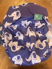Tots Bots Peenut Bamboozle Cover Elephant Print Reusable Cloth Nappy Wrap Size 1