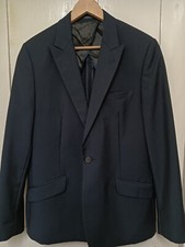 MENS REISS NAVY SMART SUIT JACKET BLAZER SIZE CHEST 40" WAIST 34" WOOL MOHAIR