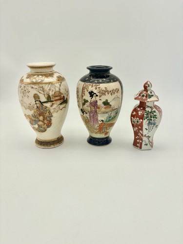 Antique japanese vase set 3 - japanese,