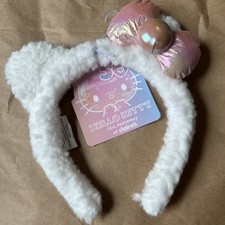 Sanrio Hello Kitty Hair Head Alice Band Furry Cat Ears & Bow Girls Accessory NEW