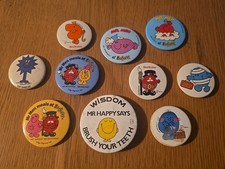 Vintage Mr Men Badges x10
