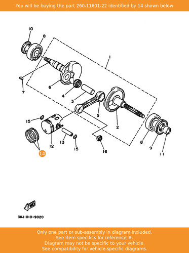 Yamaha piston ring set - piston, (0.50mm
