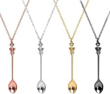 4 Pcs Spoon Necklace Set Mini