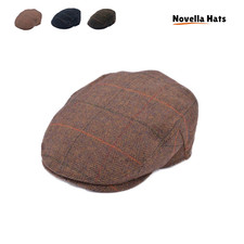 Mens Tweed Herringbone Flat Cap – Classic Wool Ivy Hat | British Bunnet Style