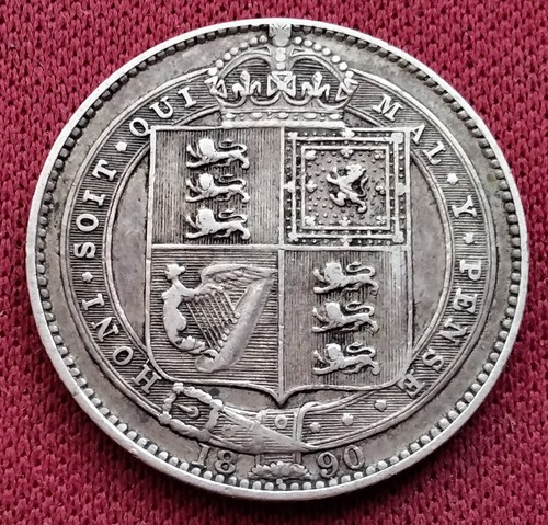 1890 one shilling silver - one, 1s