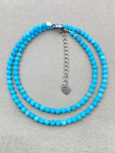 Blue turquoise faceted round - blue,