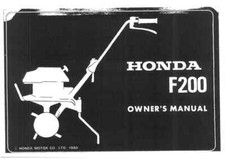 Honda Tiller F200 Operators
