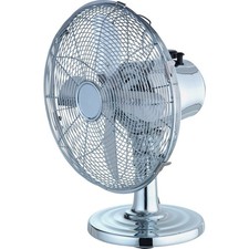 Challenge Chrome Oscillating Desk Fan - 12 Inch - 1 Year Guarantee