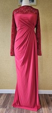 COAST Red lace maxi dress 18 prom long party wedding Guest Evening Sleeves 