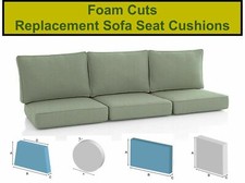 SOFA CUSHIONS - BEDS - OUTDOOR HQ SEATING FOAM CUT TO SIZE ANY SHAPE / THICKNESS