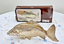 Silver Plate Carp Fish Figurine Ornament Sculpture Letter Menu Napkin Holder Vtg