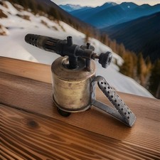 Vintage Brass Blow Torch British Made Monitor Benzolene No. 43A 