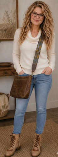 Artisan brown leather croc - leather,