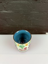 Denby Boston Blue Hand Painted By Lyn Fruit Utensil Holder Holes in Base RARE