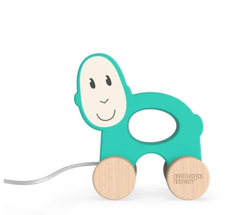 Wooden monkey pull - monkey, toy