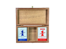 Playing cards wooden box  22cm x 11cm x 7.5cm.