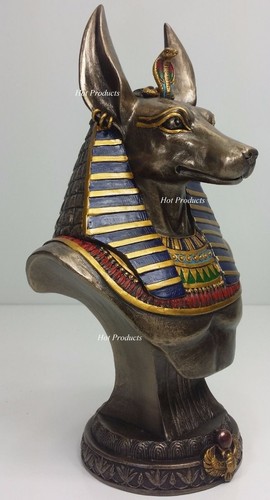 Egyptian anubis jackal bust - 9",