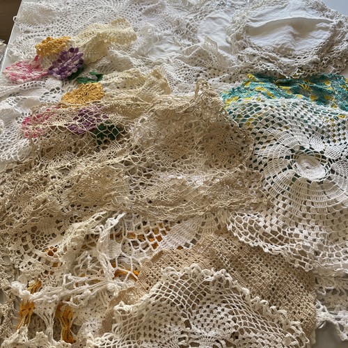 Vintage crochet doilies mixed - vintage,