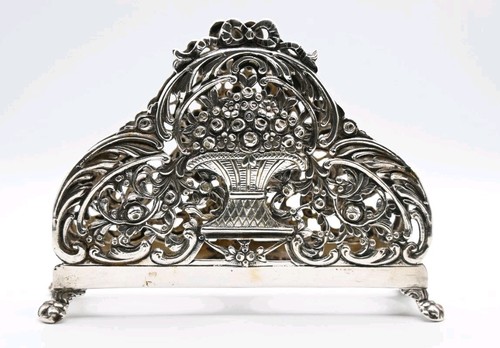Antique silver letter holder - letter,
