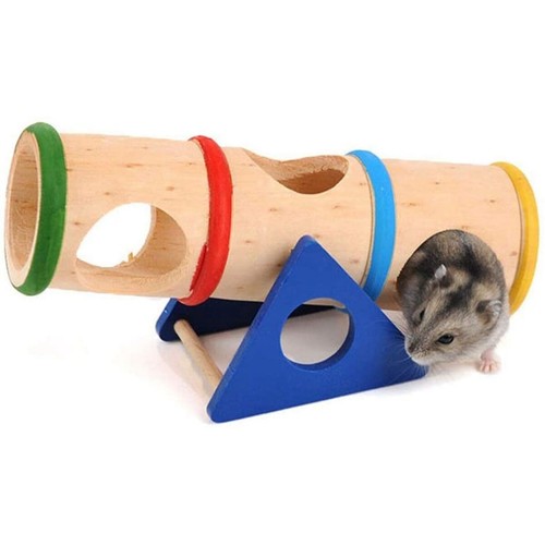 Wooden colorful seesaw - seesaw, cage